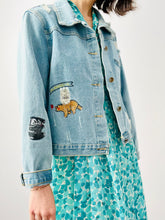 Load image into Gallery viewer, Vintage embroidered denim cropped jacket
