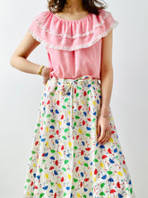 Load image into Gallery viewer, Vintage 1970s pink cotton top with eyelet trim
