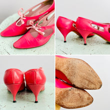 Load image into Gallery viewer, Vintage pink heels w ribbon bow
