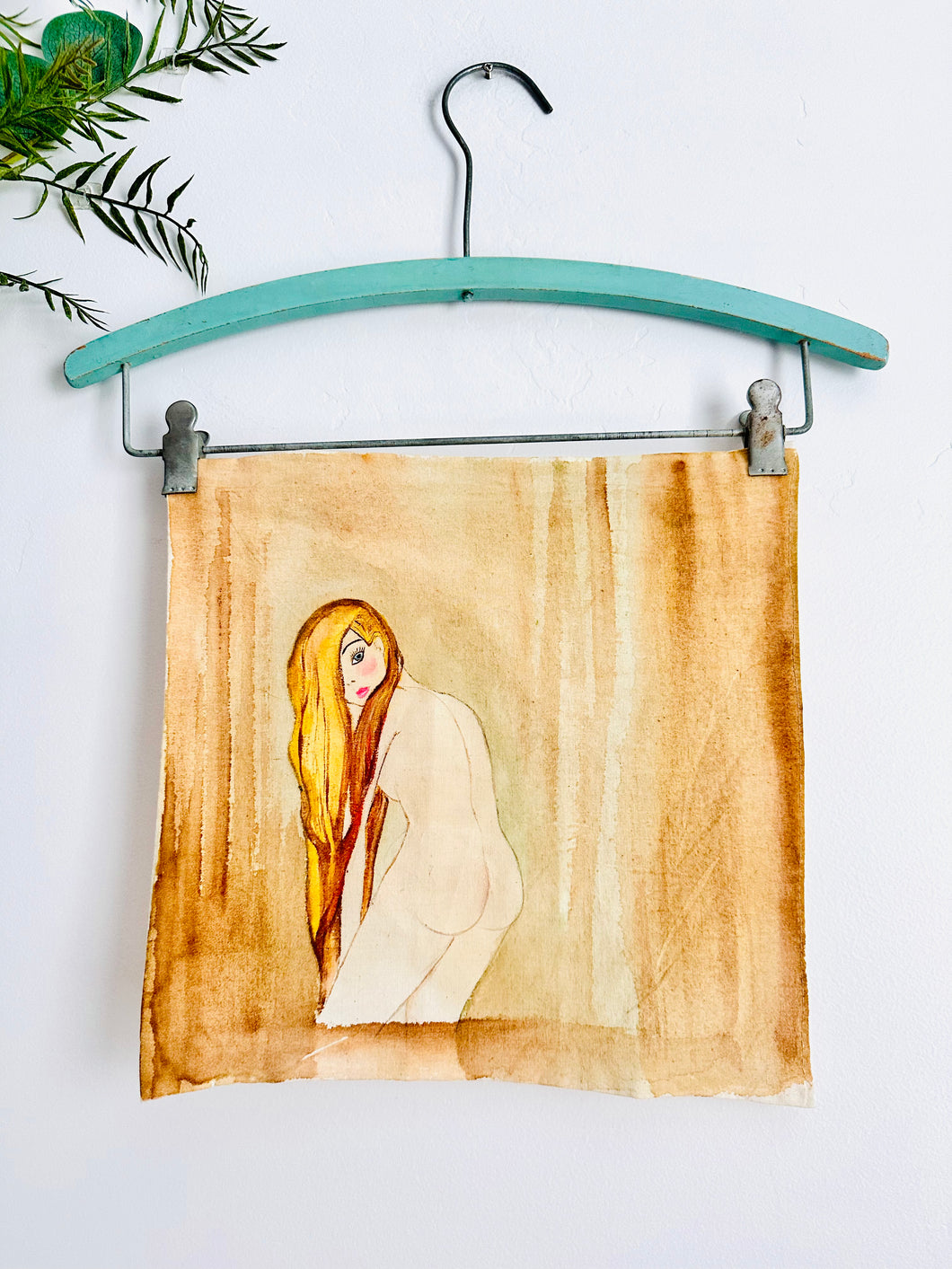 Vintage hand painted lady