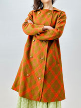 Load image into Gallery viewer, Vintage 1950s orange plaid dress coat
