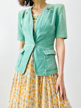 Load image into Gallery viewer, Vintage 1940s turquoise corduroy jacket
