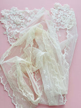 Load image into Gallery viewer, Antique victorian tulle lace scarf art nouveau design
