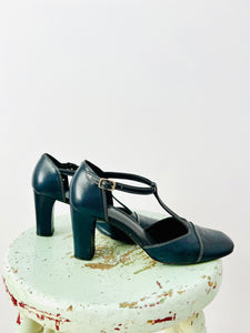 Vintage Mary Janes Leather Heels