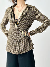 Load image into Gallery viewer, Vintage brown gingham wrap top
