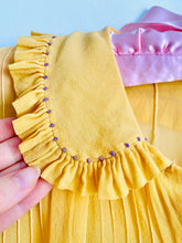 Load image into Gallery viewer, Vintage 1940s mustard yellow ruffled silk top
