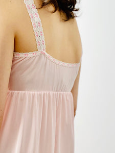 Vintage 1960s pink lingerie slip dress