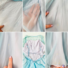 Load image into Gallery viewer, Vintage 1950s pastel blue sequin beaded silk lace dress
