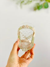 Load image into Gallery viewer, Antique 1900s glassware/ Art nouveau design/ Antique Tumbler/ Pastel Pink Flowers / Etched Glass
