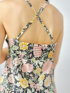 Vintage 1970s front knot floral dress