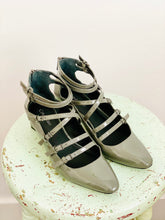 Load image into Gallery viewer, Vintage Calvin Klein Grey Color Strappy Heels Leather Shoes
