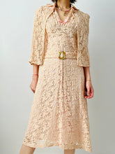 Load image into Gallery viewer, Vintage 1930s lace dress capelet set
