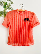 Load image into Gallery viewer, Vintage 1940s semi sheer watermelon color top

