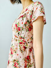 Load image into Gallery viewer, Vintage pink cotton floral dress
