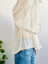 Load image into Gallery viewer, Vintage Cotton Lace Gauze Blouse with Flared Sleeves

