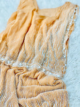 Load image into Gallery viewer, Vintage 1920s Art Deco peach color beaded silk flapper dress
