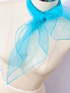 Vintage pastel blue color sheer scarf bandana