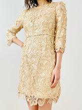 Load image into Gallery viewer, Vintage pearls embellished lace dress
