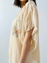 Load image into Gallery viewer, Vintage 1920s pastel embroidered bed jacket
