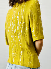 Load image into Gallery viewer, 1940s chartreuse rayon crepe top
