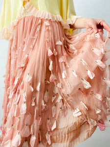 Vintage 1920s pastel pink petals dress
