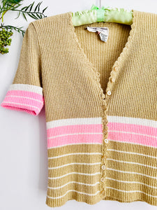 Vintage 1960s pink knit top