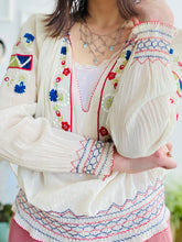 Load image into Gallery viewer, 1930s Hungarian Top Cotton Embroidered Peasant Blouse
