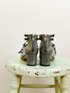 Vintage Calvin Klein Grey Color Strappy Heels Leather Shoes