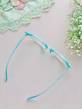 Load image into Gallery viewer, vintage 1950s turquoise blue cat eye glasses w rhinestones and stars
