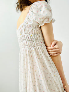 Vintage 1960s ruched floral babydoll lingerie dress