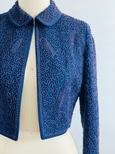 Load image into Gallery viewer, Vintage Blue 1940s Soutache Embroidered Jacket
