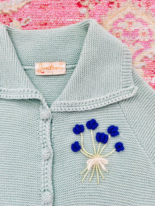 Vintage 1940s turquoise cardigan