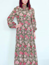 Load image into Gallery viewer, Vintage 1970s floral maxi dress with balloon sleeves
