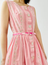Load image into Gallery viewer, Vintage 1950s pink floral dress
