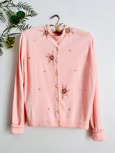 Load image into Gallery viewer, Vintage 1940s pink embroidered cardigan
