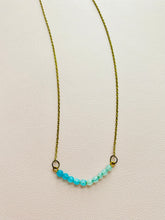 Load image into Gallery viewer, Handmade ombré blue beaded necklace
