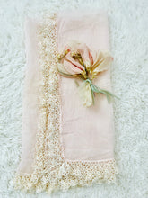 Load image into Gallery viewer, Vintage pastel pink lace scarf/shawl
