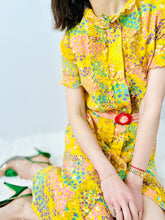 Load image into Gallery viewer, Vintage 1960s yellow floral dress
