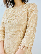 Load image into Gallery viewer, Vintage pearls embellished lace dress
