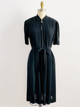 Load image into Gallery viewer, Vintage 1940s Black Dress Georgiana Frocks
