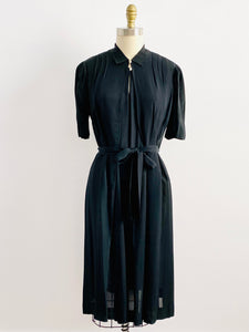 Vintage 1940s Black Dress Georgiana Frocks