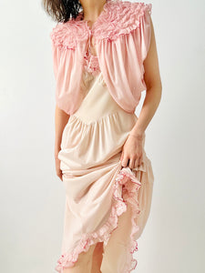 Vintage 1960s pink ruffled lingerie set