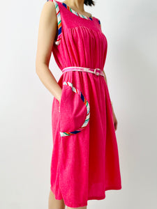 Vintage 1960s pink terrycloth dress