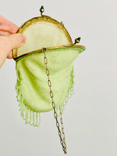 Load image into Gallery viewer, Antique 1920s pastel green beaded flapper bag
