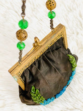 Load image into Gallery viewer, Antique 1920s beaded silk bag with rococo trim
