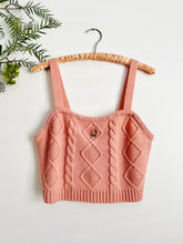 Load image into Gallery viewer, Pink knit cropped top

