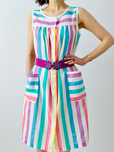 Vintage 1960s pastel stripes dress