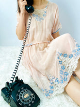 Load image into Gallery viewer, RARE 1920s pink embroidered flapper dress

