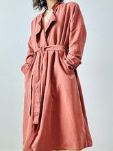 Load image into Gallery viewer, Dark mauve pink trench coat
