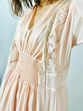 Load image into Gallery viewer, Vintage pink smocked lingerie dress
